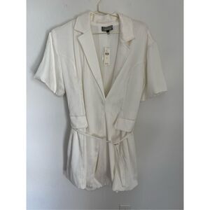 4SI3NNA x ANTHROPOLOGIE Lorenzo Short-Sleeve Belted Mini Blazer Dress Size L NWT